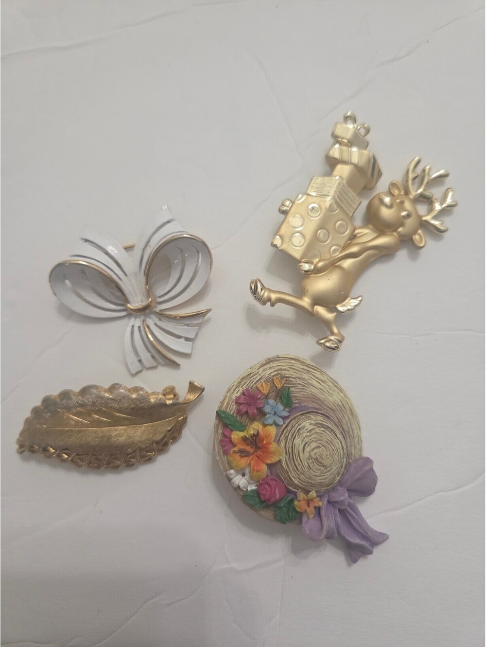 Four Vintage Charming Brooches